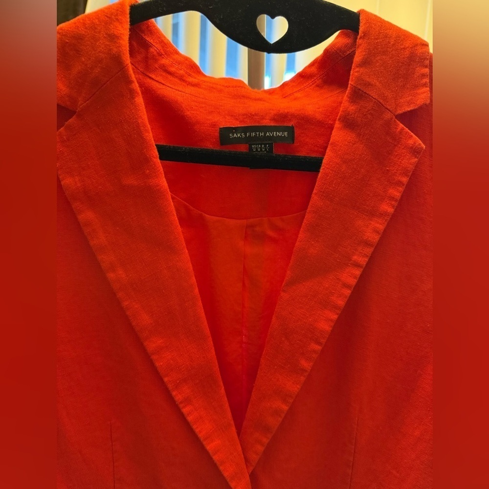 Saks Fifth Avenue Red Jacket Brand NWOT - Picture 2 of 14